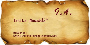 Iritz Amadé névjegykártya